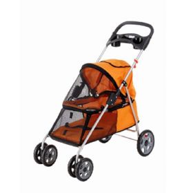 Pet Dog Buggy Stroller Trolley, Easy Folding Shockproof Four Wheels Water Resistant with Double Cap Holder & Food Tray Pet Dog Buggy Stroller Trolley, Easy Folding Shockproof Four Wheels Water Resistant with Double Cap Holder & Food Tray